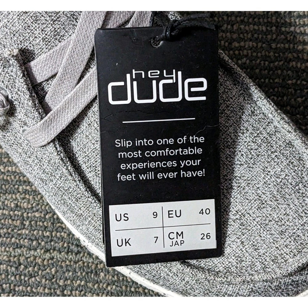 Women's Hey Dude Wendy L Linen Iron Grey Casual Slip On Lightweight Size 9 New - Picture 6 of 8